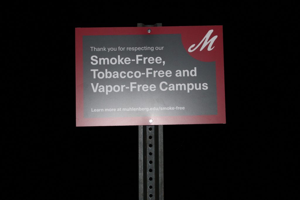 anti-smoking sign on campus