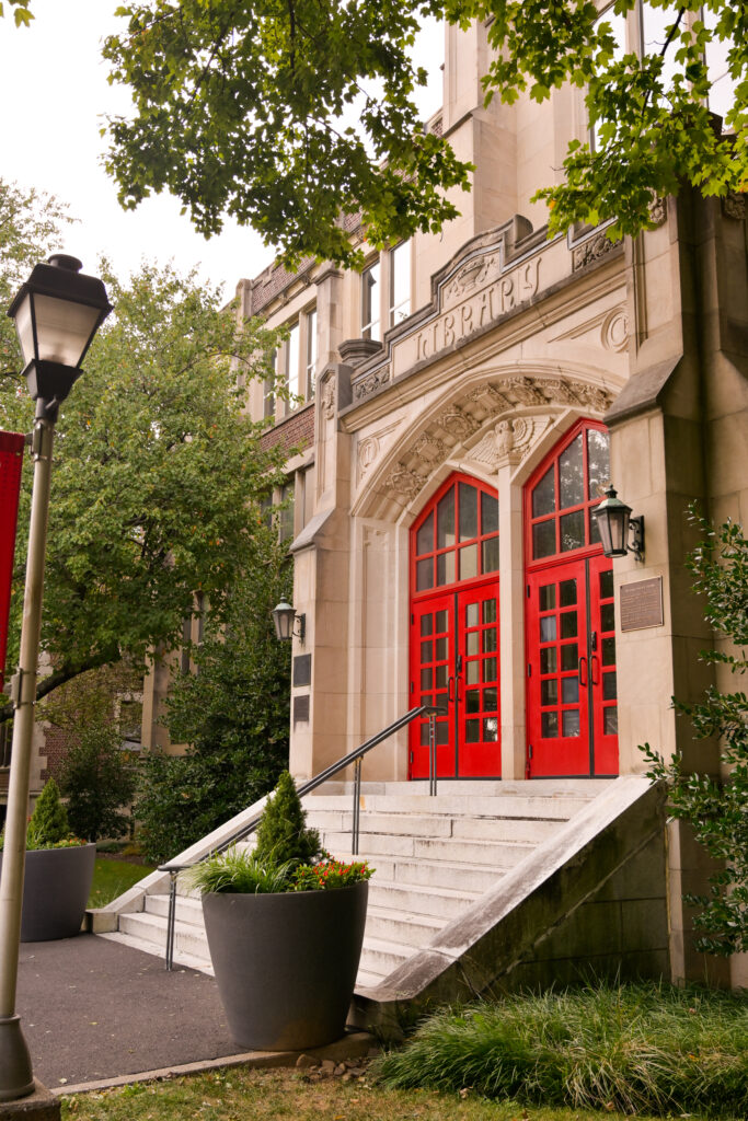 A photo of the front of Haas.