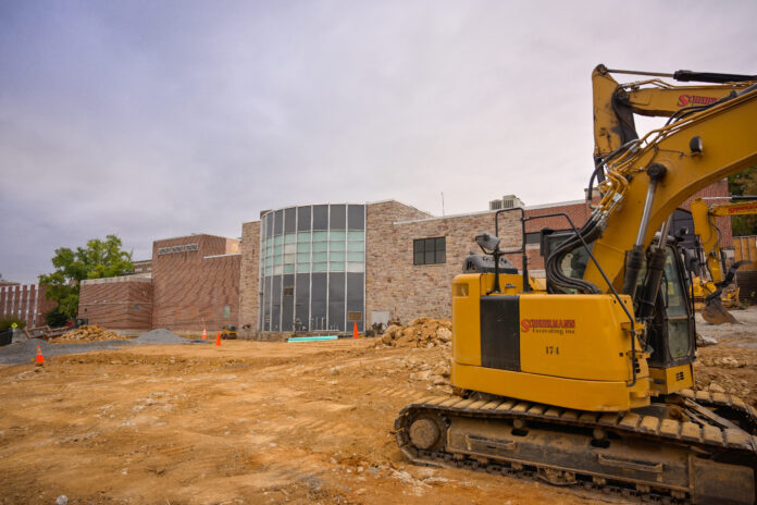 The ongoing construction outside of Seegers Union. Photo Credit to Photo Editor Maddie Ciliento '25.