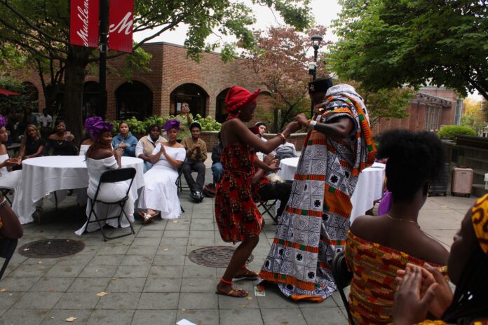 Muhlenberg's African Student Organization (ASO) engaged students in a traditional wedding ceremony display on Oct. 4. Photo by Michelle Kalunda '25.